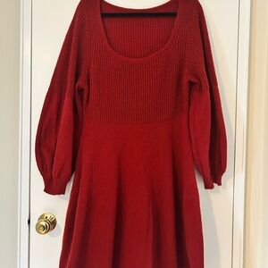 SHEIN Curve Red Knit Sweater